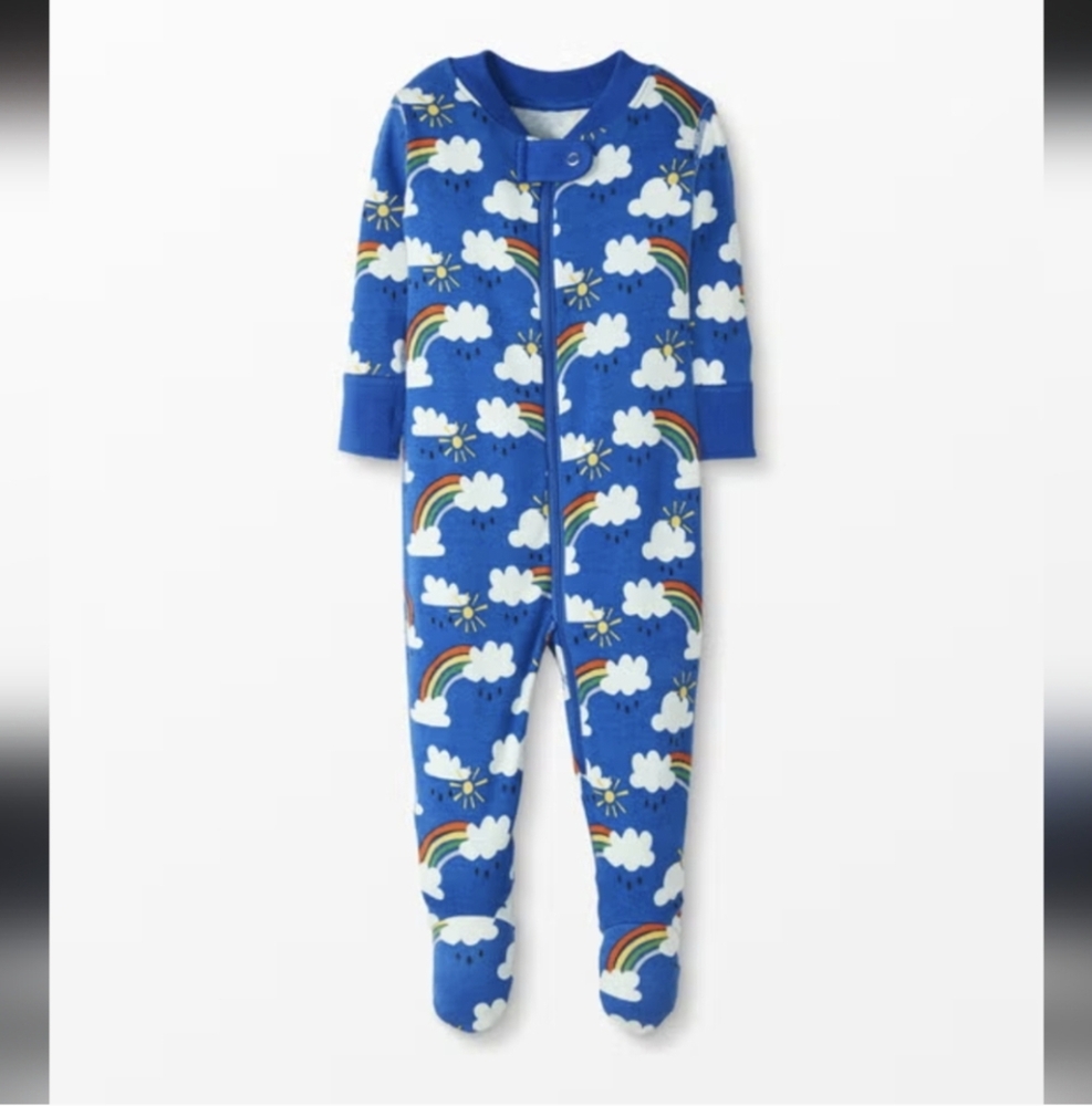 Hanna Andersson Blue One Piece with Rainbows - Picture 1 of 4